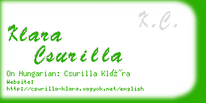 klara csurilla business card